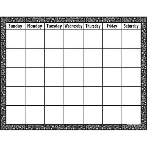 Black/White Crazy Circles Calendar Chart