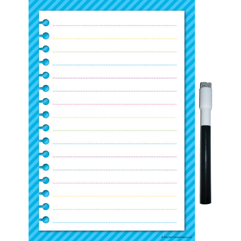 Clingy Thingies Aqua Stripes Small Note Sheet