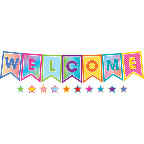 Colorful Vibes Pennants Welcome Bulletin Board Set