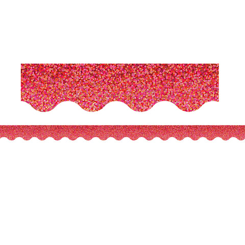 Red Sparkle Scalloped Border Trim
