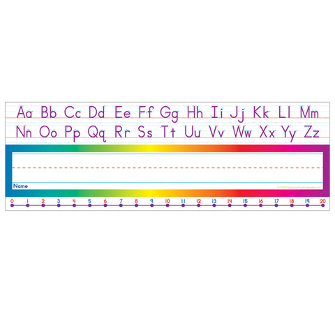 Alphabet / Number Line (Standard Manuscript) Name Plates 36 Per Package