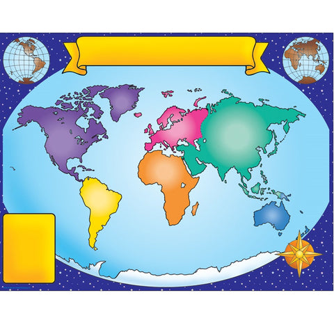 World Map Geography Chart / Poster