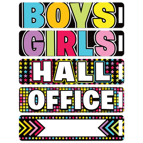 Magnetic Hall Pass Set, Neon Black