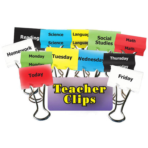 Classes & Days Of Week Binder Clips, 1-1/4, 12/Pkg
