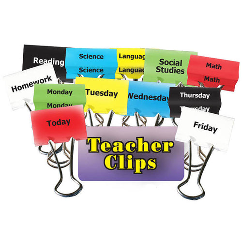 Classes & Days Of Week Binder Clips, 1-1/4, 12/Pkg