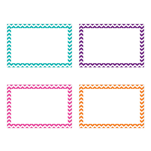 Border Index Cards, 4 X 6 Blank, Chevron Asst., 75Ct