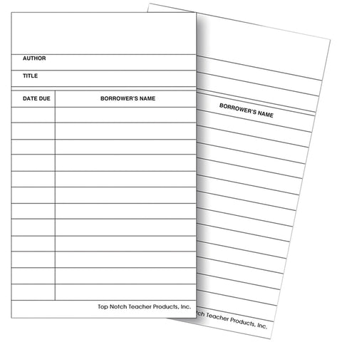 Library Cards, White, Pack Of 500