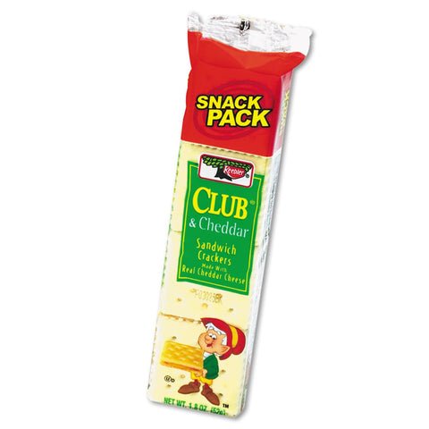 Sandwich Cracker, Club &amp; Cheddar, 8 Cracker Snack Pack, 12/Box