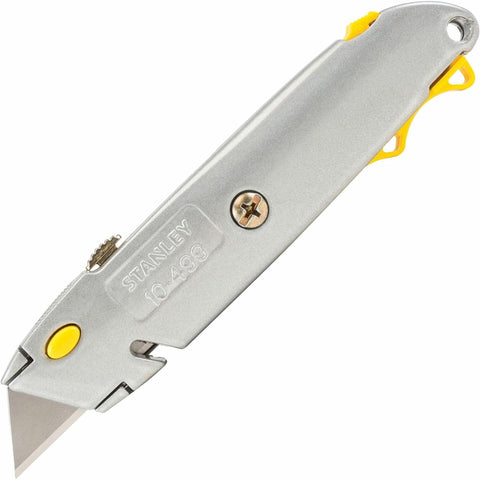 Stanley 10-499 Quick-Change Utility Knife with Retractable Blade and Twine Cutter, Silver
