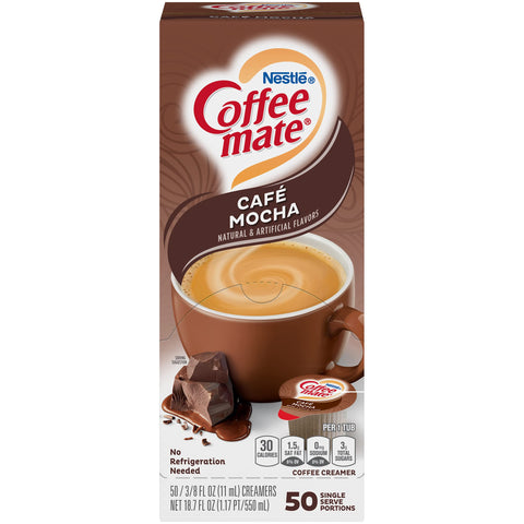 Nestlé Coffee mate Coffee Creamer, Café Mocha liquid creamer singles, 50 Count Box