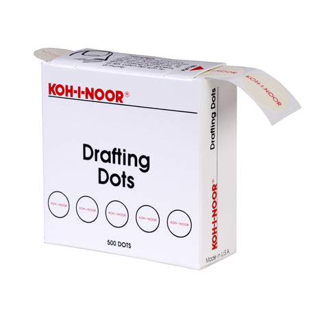 Koh-I-Noor Drafting Dots, 7/8 Inches Diameter, 500 per Box, White, 1 Box (25900J01)