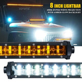 Xprite Sunrise Series 8" Double Row LED Light Bar with Amber Backlight