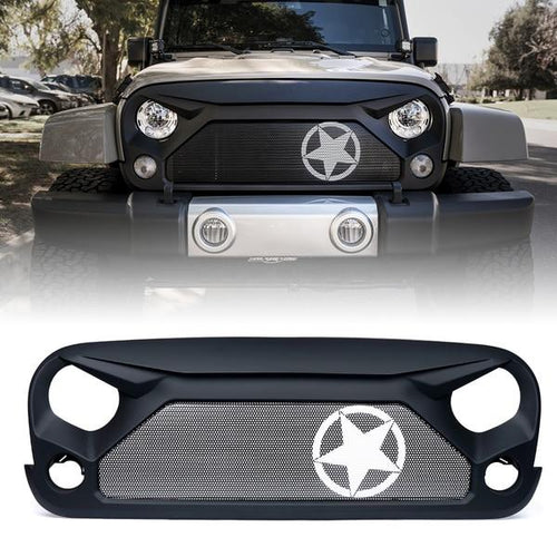 Xprite Gladiator Grille with Star Steel Mesh for 2007-2018 Jeep Wrangler JK