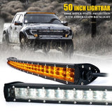 Xprite Sunrise Series 50" Double Row Curved LED Light Bar with Amber Backlight