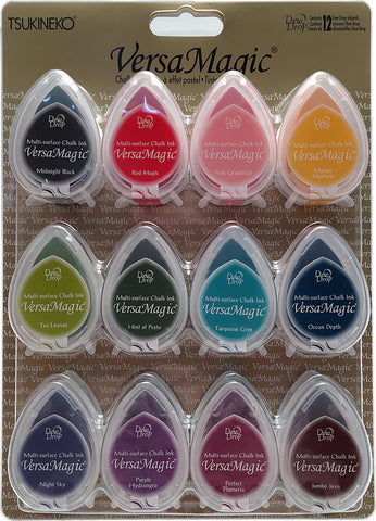 VersaMagic Dew Drop Multi-Surface Chalk Ink Pads 12/Pkg