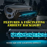 Xprite Aquatic Series 9.5" Double Row LED Light Bar with Blue Backlight