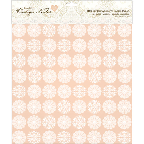 Papermania Vintage Notes Self-Adhesive Fabric Paper 12"X12"