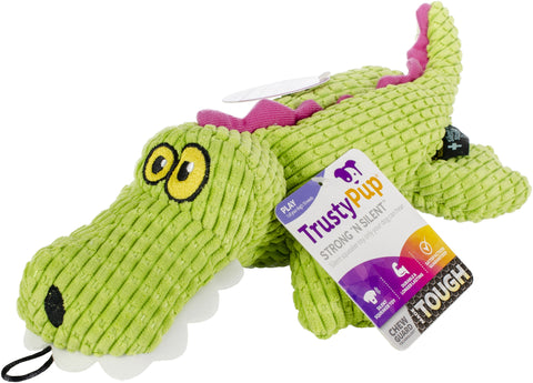 TrustyPup Gator W/Silent Squeaker Dog Toy