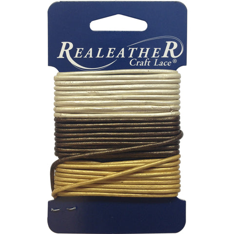 Realeather Crafts Round Leather Lace 2mmX9yd Carded