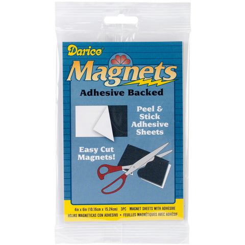 Adhesive Magnetic Sheets 3/Pkg