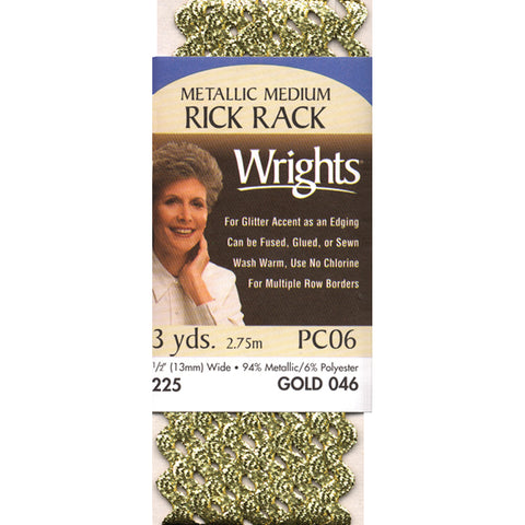Wrights Medium Metallic Rickrack .5"X3yd