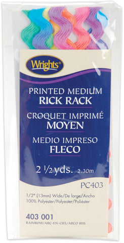 Wrights Medium Printed Rickrack .5"X2.5yd