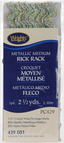 Wrights Medium Metallic Rickrack .5"X2.5yd