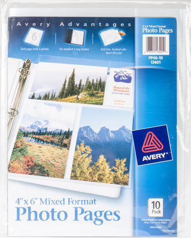 Mixed Format Photo Pages 4"X6" 10/Pkg