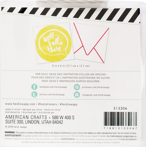 Heidi Swapp Square Cards 5"X5" 4/Pkg