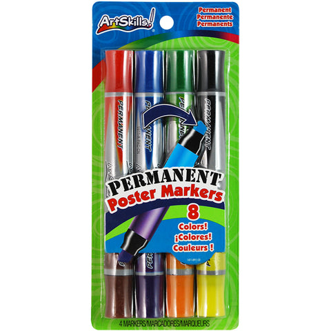 Permanent Double-Ended Poster Markers 4/Pkg