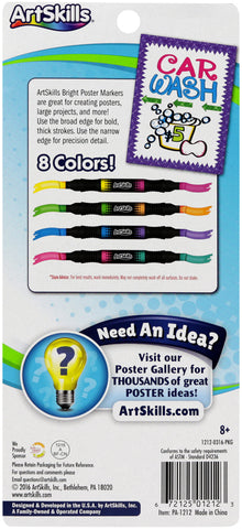 Washable Double-Ended Poster Markers 4/Pkg