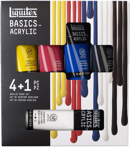 Liquitex Basics Acrylic Paint 4X75ml & 1X118ml 5/Pkg