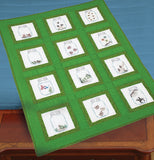 Jack Dempsey Themed Stamped White Quilt Blocks 9"X9" 12/Pkg
