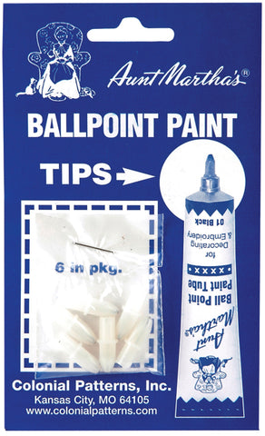 Aunt Martha's Ballpoint Paint Tube Replacement Tips 6/Pkg