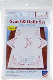 Jack Dempsey Stamped Dresser Scarf & Doilies Perle Edge