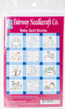 Fairway Stamped Baby Quilt Blocks 9"X9" 12/Pkg