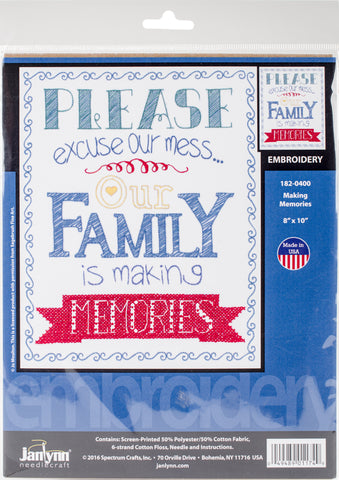 Janlynn Stamped Embroidery Kit 8"X10"