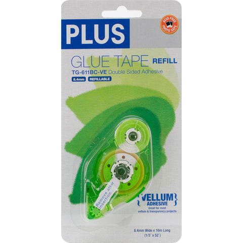 Plus Permanent Vellum Glue Tape Refill