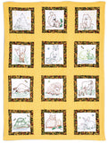 Jack Dempsey Themed Stamped White Quilt Blocks 9"X9" 12/Pkg