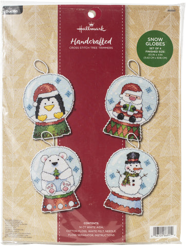 Bucilla Hallmark Counted Cross Stitch Ornaments Kit Set Of 4