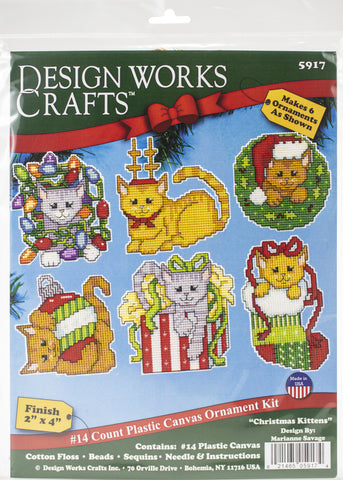 Design Works Plastic Canvas Ornament Kit 3"X3.5" Set Of 6