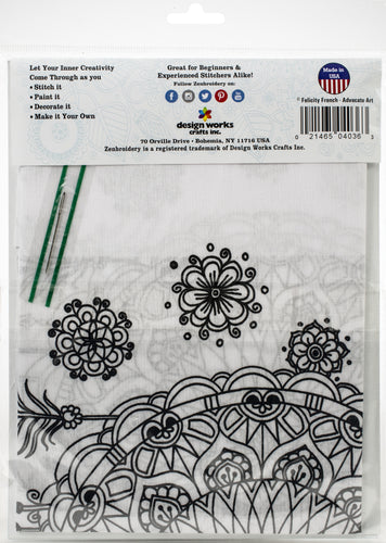 Design Works/Zenbroidery Stamped Emrboidery Kit 14"X18"