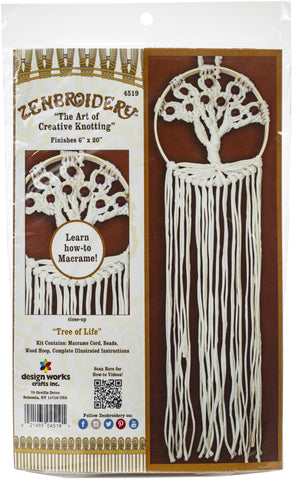 Design Works/Zenbroidery Macrame Wall Hanging Kit 6"X20"