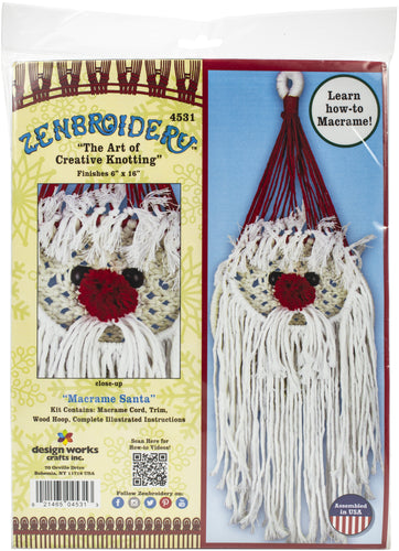 Design Works/Zenbroidery Macrame Wall Hanging Kit 6"X18"