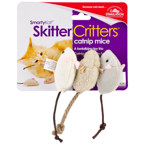 SmartyKat SkitterCritters Catnip Mice 3 Pack