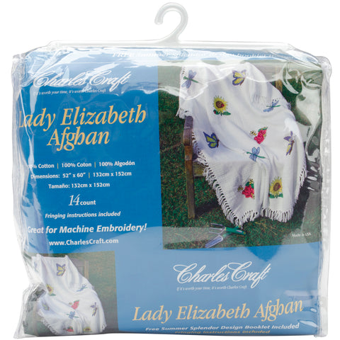 Charles Craft Lady Elizabeth Afghan 14 Count 52&quot;X60&quot;