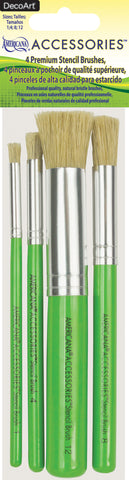 Americana Premium Stencil Brush Set 4/Pkg