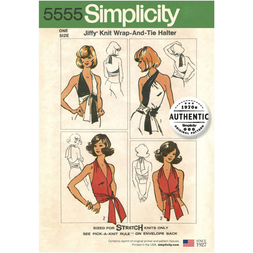 Simplicity Jiffy Misses Authentic 1970S Knit Wrap Halter