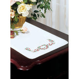 Tobin Stamped For Embroidery White Dresser Scarf 14"X39"