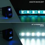 Xprite Aquatic Series 26" Single Row 120W LED Light Bar with Blue Backlight